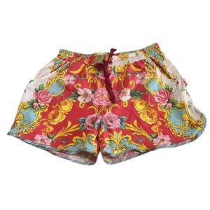 🌸 Aratta Boho Baroque Floral Drawstring Shorts | Size Small